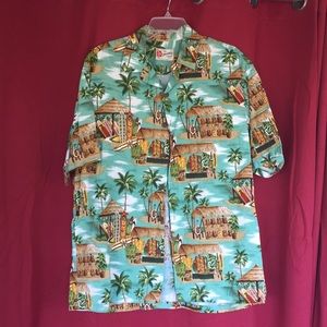 Hilo Hattie men’s L green Hawaiian se shirt